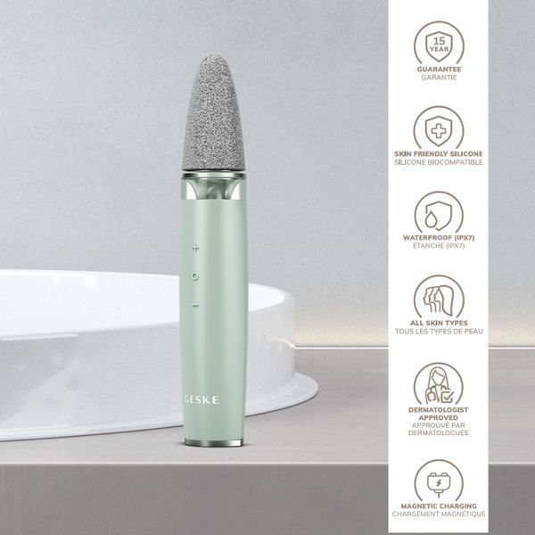Шліфувальна пилка для стоп з додатковими насадками GESKE Electric Pumice Foot Smoothing Multi-Pen 8в1 green HB0530 фото