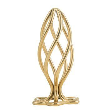 Металева анальна пробка LOCKINK SEVANDA Hollow Spiral Golden, L, золотиста, діаметр 3,9 см SX0884 фото