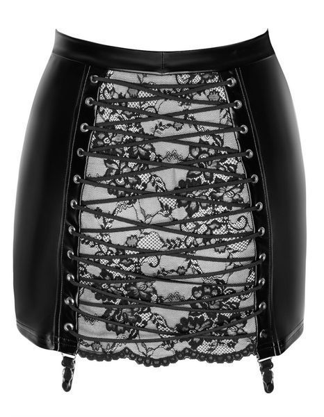 Спідниця Noir Handmade F341 Powerwetlook and lace skirt - L SX2128 фото