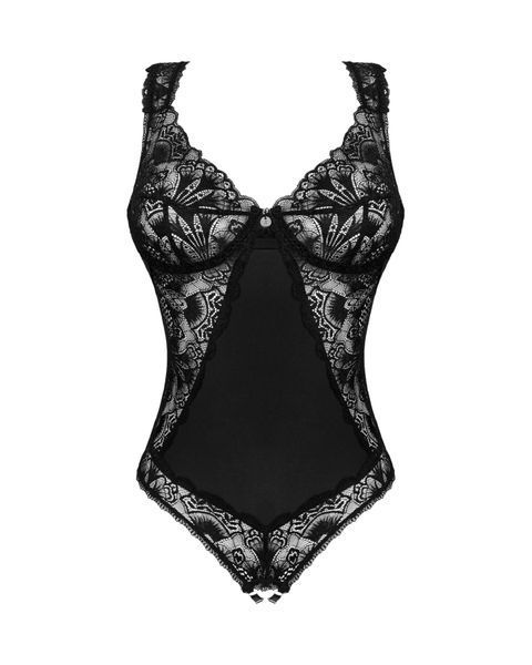Мереживне боді Obsessive Donna Dream crotchless teddy M/L Black, відкритий доступ SO8634 фото