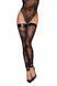 Панчохи без миска Noir Handmade F243 Tulle stockings with patterned flock embroidery, 3XL SX0160 фото 3
