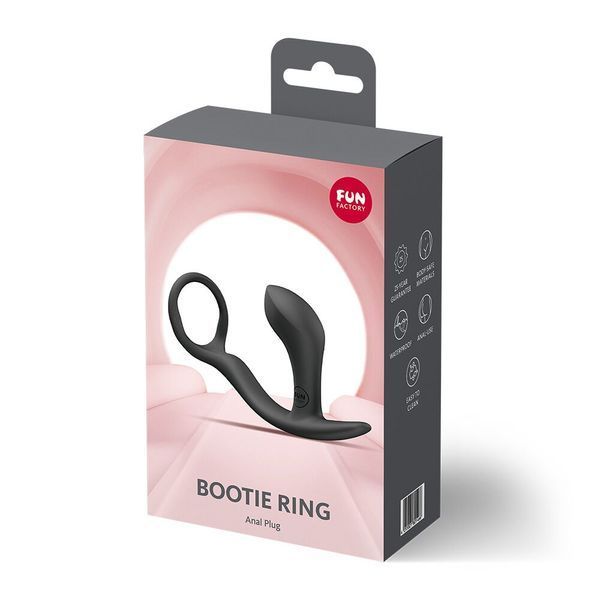 Анальна пробка з ерекційним кільцем Fun Factory BOOTIE RING Black SX3309 фото