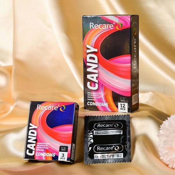 Презервативи Holographic Recare Delay Candy Condoms 12 шт, пролонгувальний ефект, цукерковий аромат SX3336 фото
