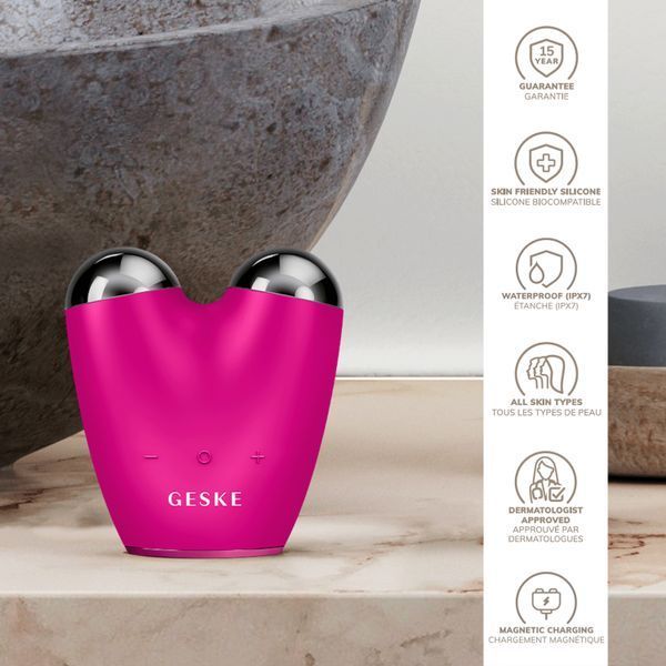 Мікрострумовий підтягувач шкіри обличчя GESKE MicroCurrent Face-Lifter 6в1 magenta HB0131 фото