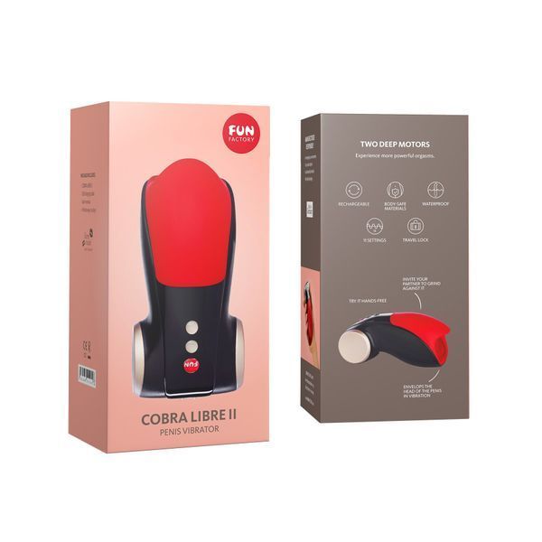 Мастурбатор для головки пеніса Fun Factory COBRA LIBRE II black/red, 2 мотори, гра без рук SX0967 фото