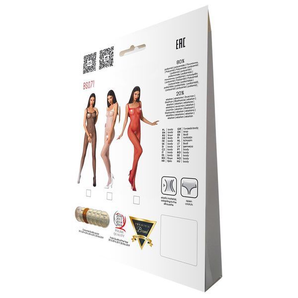 Бодістокінг Passion BS071 black, комбінезон на бретелях PBS071B фото