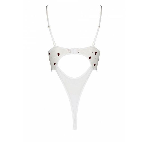 Еротичний боді з малюнком Passion LOVELIA BODY XXL/XXXL, white SO4758 фото