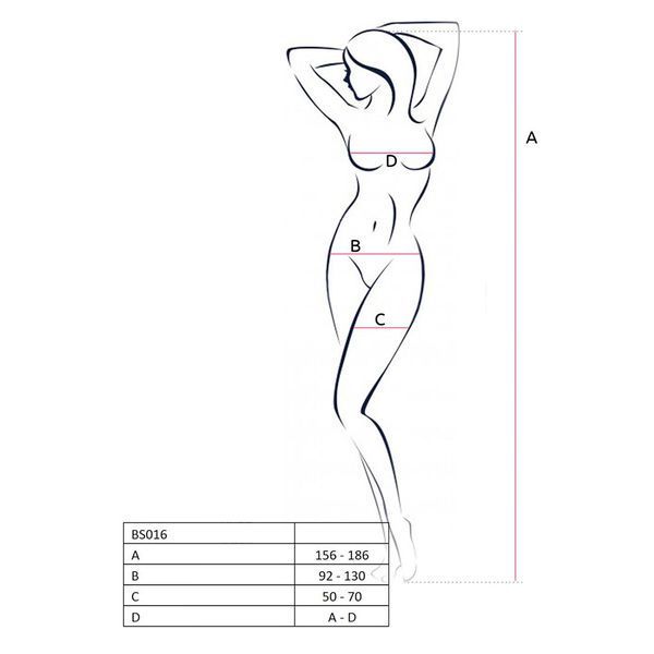 Бодістокинг Passion BS016 red, комбінезон,імітация топа та панчіх PBS016R фото
