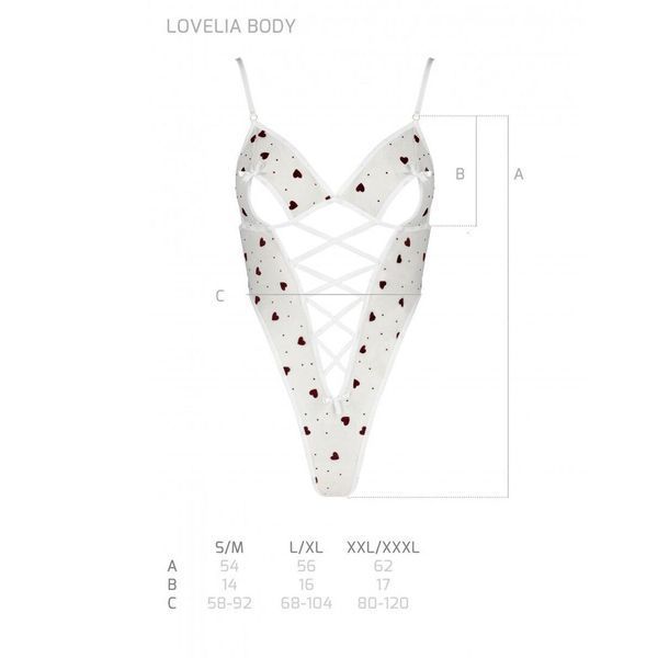 Еротичний боді з малюнком Passion LOVELIA BODY XXL/XXXL, white SO4758 фото