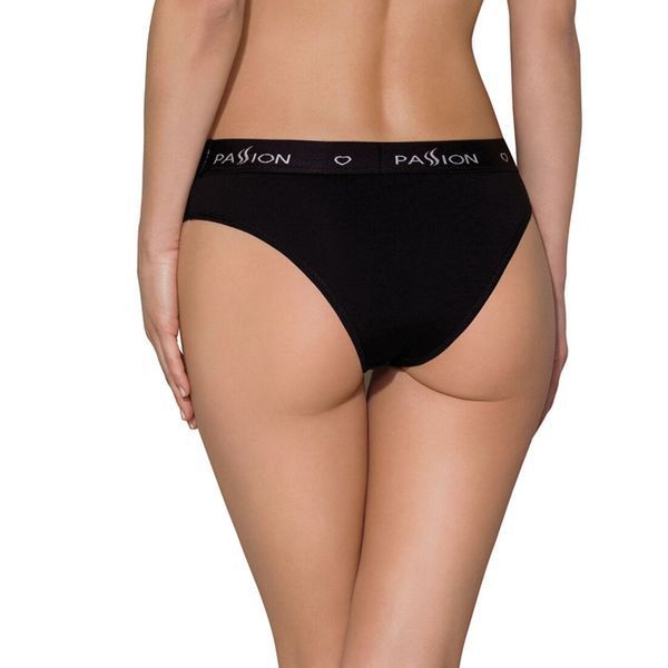 Трусики-сліпи з бавовни та еластаном Passion PS004 PANTIES S, black SO4217 фото