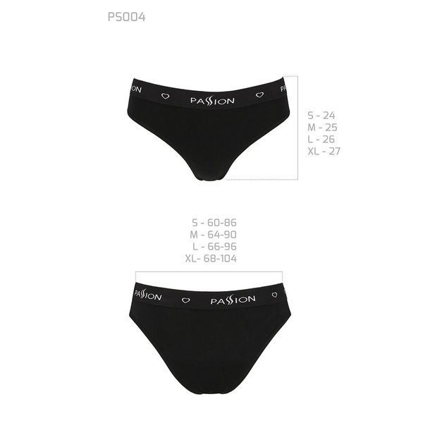 Трусики-сліпи з бавовни та еластаном Passion PS004 PANTIES S, black SO4217 фото
