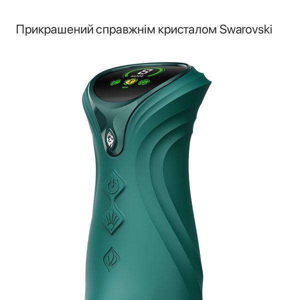 Смарт пульсатор-кролик з вібрацією Zalo Mose 2 Turquoise Green, підігрів до 42 &deg;C, кристал Swarovski SX2687 фото