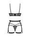 Комплект Obsessive Blomentis 3-pcs set, XL/2XL, м&rsquo;який ліф, стрінги зі стрепами, пояс із гартерами SX1035 фото 4