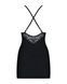 Сатиновий комплект для сну з мереживом Obsessive 828-CHE-1 chemise & thong S/M, чорний, сорочка, стр SO7171 фото 6
