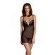 Сорочка Passion DELIENA CHEMISE L/XL black, стрінги із заниженою талією SO8418 фото 1