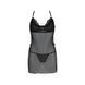 Сорочка Passion DELIENA CHEMISE L/XL black, стрінги із заниженою талією SO8418 фото 3