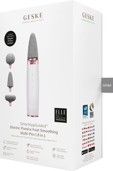 Шліфувальна пилка для стоп з додатковими насадками GESKE Electric Pumice Foot Smoothing Multi-Pen 8в1 starlight HB0535 фото