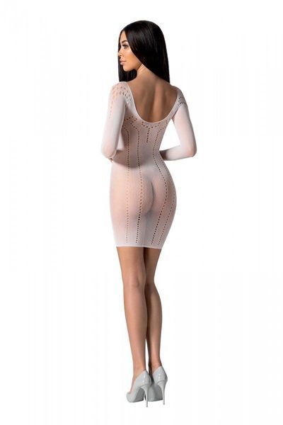 Напівпрозора мінісукня Passion BS101 One Size, white, рукава-мітенки SO8946 фото