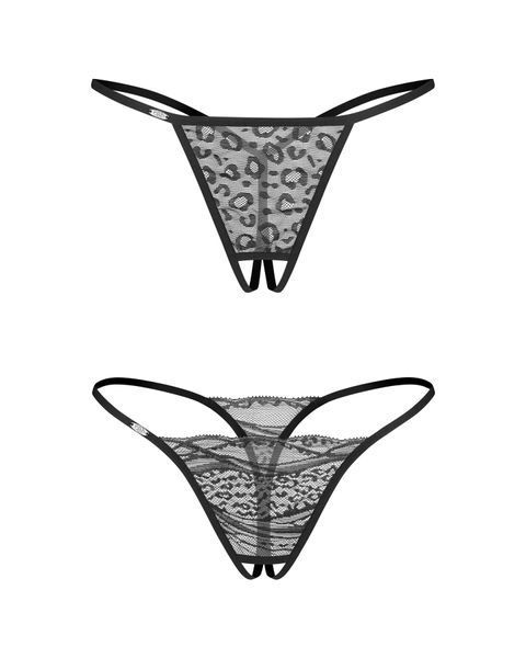 Набір трусиків з доступом Obsessive Bianca 2-pack crotchless thong 2XL/3XL SX3557 фото