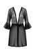 Пеньюар Passion LEAFA PEIGNOIR black, XXL/XXXL, довжина трохи вище коліна, широкі рукави, зав'язується на пояс SX0508 фото 3