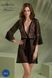 Пеньюар Passion LEAFA PEIGNOIR black, XXL/XXXL, довжина трохи вище коліна, широкі рукави, зав'язується на пояс SX0508 фото 6