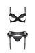 Комплект Passion KERRIA SET WITH OPEN BRA black, XXL/XXXL, бюстгальтер з відкритою чашкою, стрінги, пояс для панчіх SX0496 фото 3