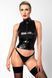 Топ Noir Handmade F324 Glam, 3XL, black, халтер, на блискавці, вінілові вставки, комір-стійка SX0380 фото 1