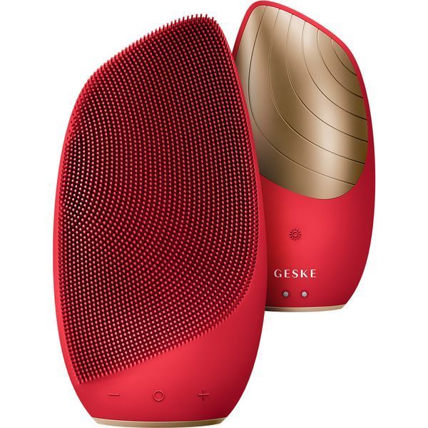 Електронна звукова термо щітка для обличчя GESKE Sonic Thermo Facial Brush 6в1 red HB0634 фото