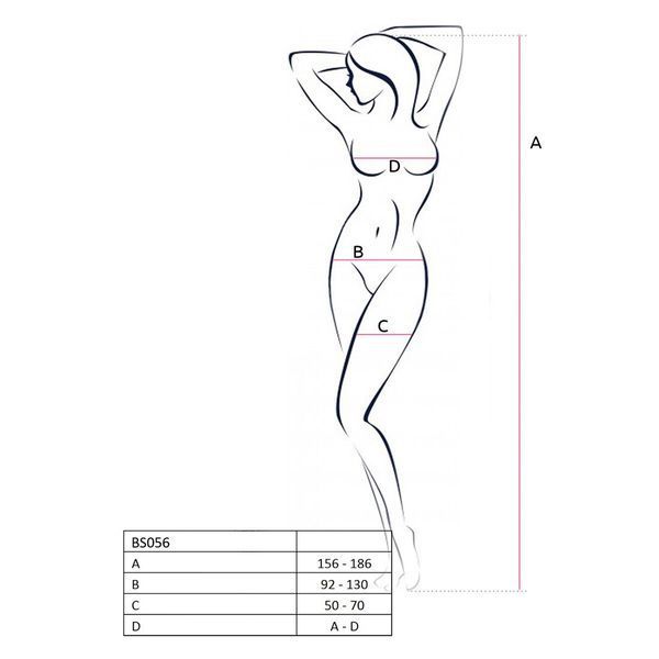 Бодістокінг Passion BS056 white, комбінезон, імітація панчох PBS056W фото