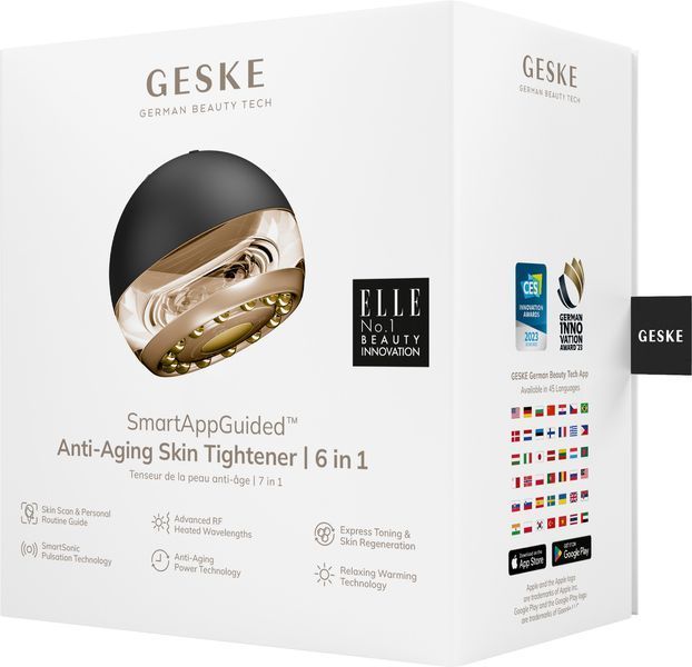 Масажер для підтяжки шкіри обличчя GESKE Anti-aging Skin Tightener 6в1 gray HB0419 фото