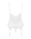 Сатиновий мереживний корсет Obsessive 810-COR-2 babydoll & thong S/M, білий, корсет, танга SO7158 фото 6
