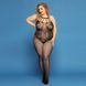 Сітчастий бодістокінг JSY &laquo;Відверта Мадлен&raquo; Plus Size, Black, імітація боді, мереживо, доступ SO8389 фото 4