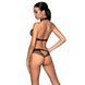 Білизна з відкритим доступом Passion MOONLIGHT SET XXL/XXXL black, топ, стрінги SO8453 фото 2