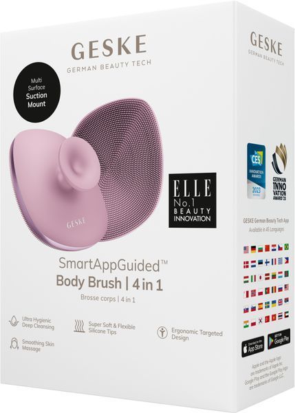 Щітка для тіла GESKE Body Brush metal 4в1 pink HB0346 фото
