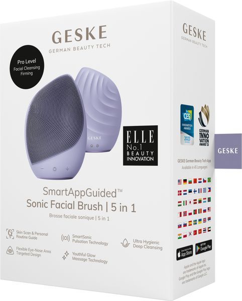 Електронна ультразвукова щітка для обличчя GESKE Sonic Facial Brush 5в1 purple HB0068 фото