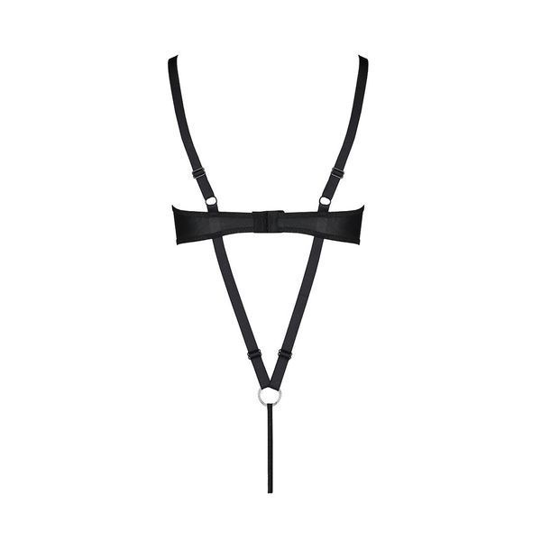 Боді з екошкіри Passion CELINE BODY XXL/XXXL, black, з доступом, відкритий SO6405 фото