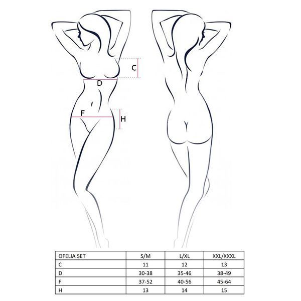 Комплект білизни Passion OFELIA SET OpenBra XXL/XXXL, white, стрінги, відкритий ліф, широкий пояс EL13203 фото