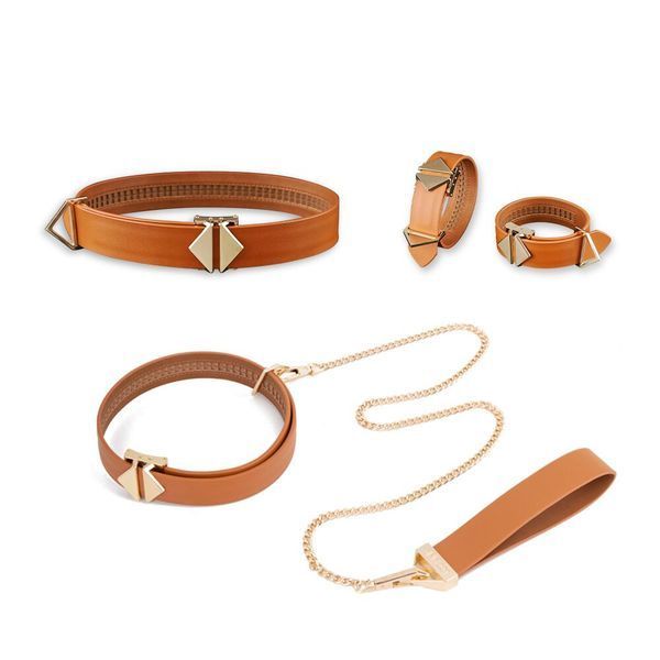 Сумка для секс-іграшок LOCKINK Mysterious Square Kink Bag, коричнева, набір для бондажу в комплекті SX0842 фото