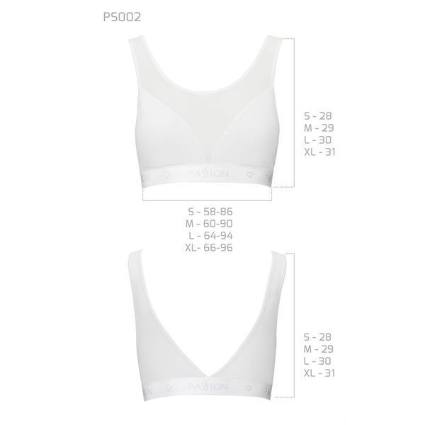 Топ з прозорою вставкою Passion PS002 TOP M, white SO4204 фото