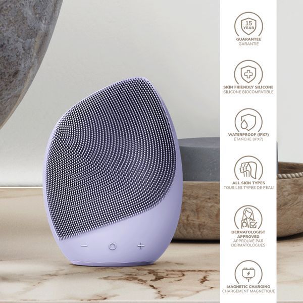 Електронна ультразвукова щітка для обличчя GESKE Sonic Facial Brush 5в1 purple HB0068 фото