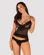 Напівпрозорий набір з прикрасами Obsessive Ivannes top & thong S/M, чорний, топ та танга SO7283 фото 1