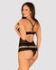 Напівпрозорий набір з прикрасами Obsessive Ivannes top & thong S/M, чорний, топ та танга SO7283 фото 2