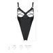 Боді з екошкіри Passion CELINE BODY XXL/XXXL, black, з доступом, відкритий SO6405 фото 7