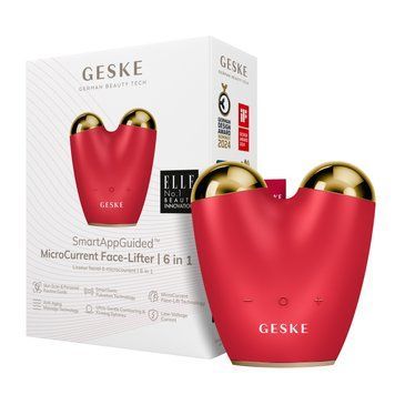 Мікрострумовий підтягувач шкіри обличчя GESKE MicroCurrent Face-Lifter 6в1 red HB0636 фото