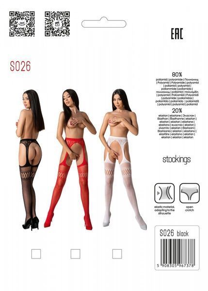 Еротичні колготки-бодістокінг зі шнурівкою на стегнах Passion S026 One Size, red, з доступом SO8949 фото