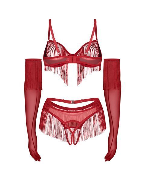 Комплект Obsessive Rossay Red 4-pcs crotchless set L/XL SX5100 фото