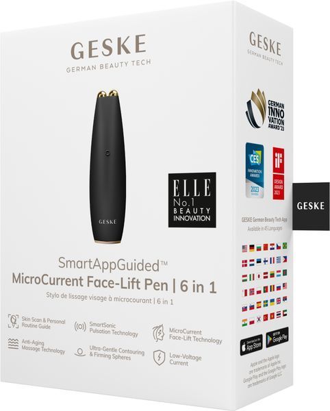 Мікрострумова ручка для підтяжки шкіри обличчя GESKE MicroCurrent Face-Lift Pen 6в1 gray HB0119 фото