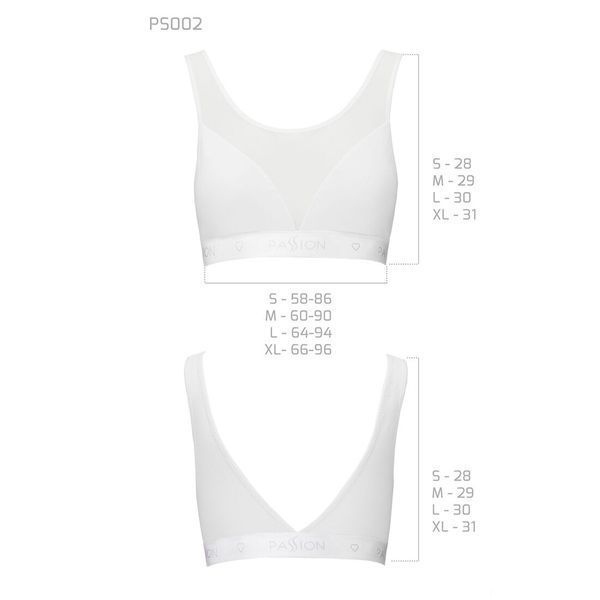 Топ з прозорою вставкою Passion PS002 TOP S, white SO4205 фото