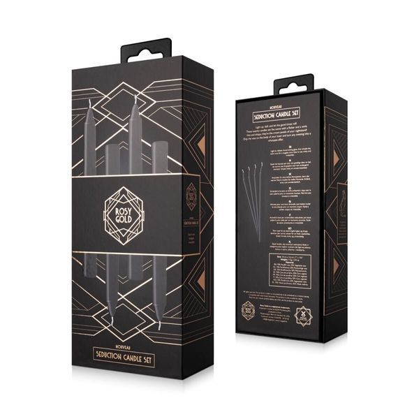 Набір свічок Rosy Gold - Seduction Candle Set - Black SX3907 фото
