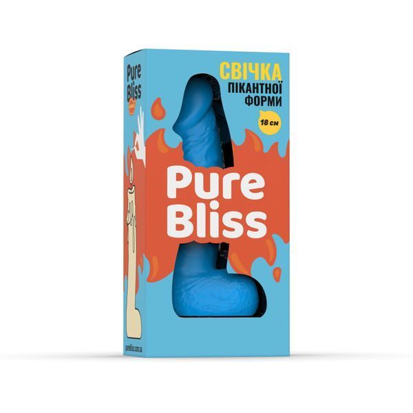 Свічка у вигляді члена Pure Bliss BIG Blue 18 см SX1699 фото